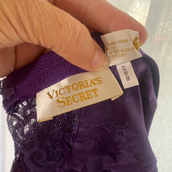 Victorias Secret Small Vintage Purple Satin & Lace Bodysuit Bows Sexy Gold Label - Picture 6 of 16